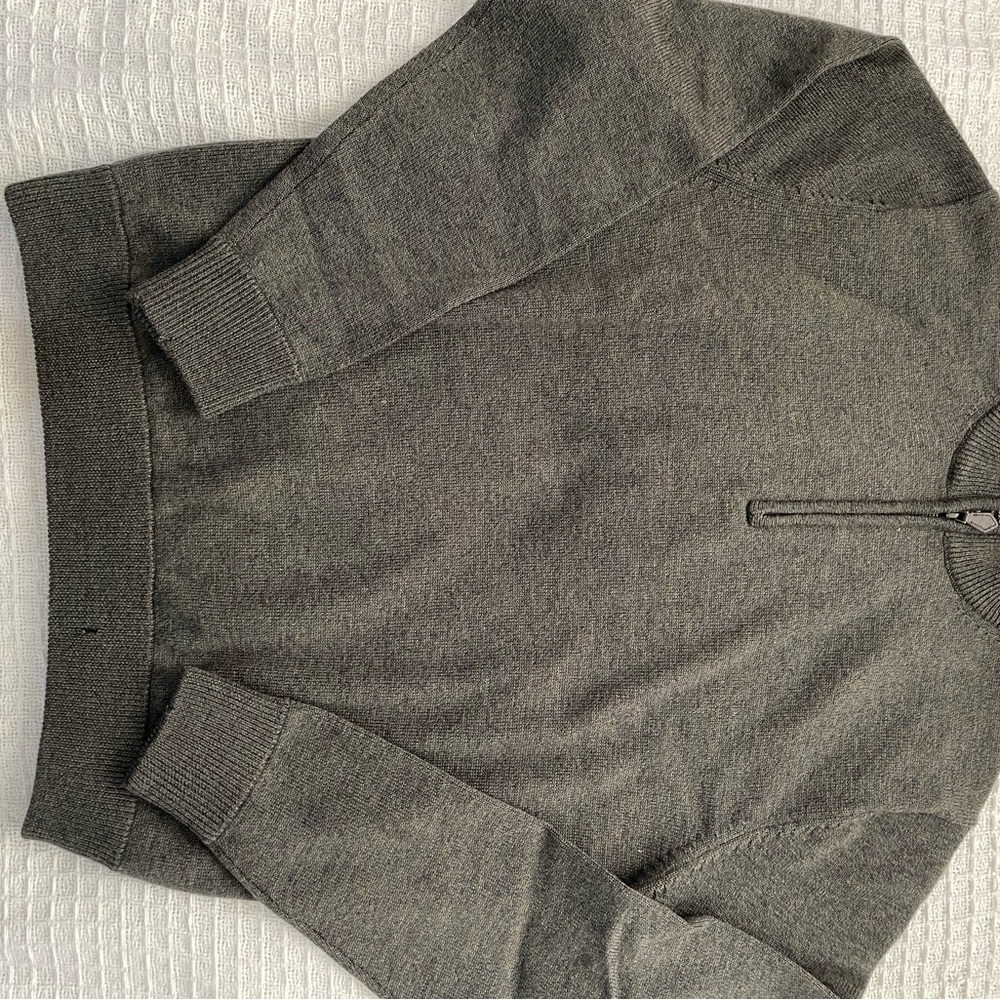 Brooks Brothers Men's Forest Green Zip-Up Sweater